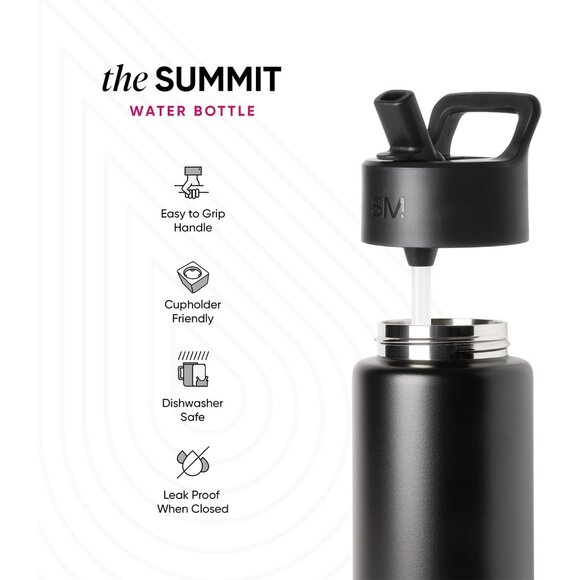 Kids Summit Water Bottle with Straw Lid | 14oz Stainless Steel Cup Insulated Tum - Picture 4 of 7
